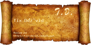 Tix Dávid névjegykártya